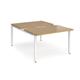 Adapt sliding top back to back desks 1200mm x 1600mm - white frame, oak top