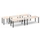 Rectangular white radial leg meeting table 800mm x 800mm - beech