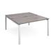Adapt back to back desks 1400mm x 1600mm - white frame, grey oak top