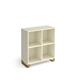Cairo cube storage unit 950mm high with 4 open boxes and sleigh frame legs - white