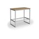 Otto Poseur benching solution dining table 1200mm wide - silver frame, kendal oak top