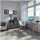 Giza straight desk 1200mm x 600mm with wooden legs - oak finish, grey top