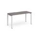 Adapt single desk 1400mm x 600mm - white frame, grey oak top