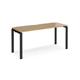 Adapt single desk 1600mm x 600mm - black frame, oak top