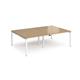 Adapt double back to back desks 2400mm x 1600mm - white frame, oak top