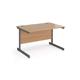 Contract 25 straight desk with graphite cantilever leg 1200mm x 800mm - beech top
