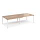 Adapt sliding top double back to back desks 2800mm x 1200mm - white frame, beech top