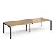 Adapt double back to back desks 2800mm x 1200mm - black frame, oak top