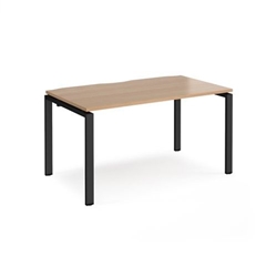 Adapt single desk 1400mm x 800mm - black frame, beech top