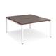 Adapt back to back desks 1400mm x 1600mm - white frame, walnut top