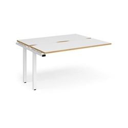 Adapt sliding top add on unit single 1400mm x 1200mm - white frame, white top with oak edging