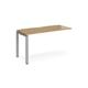Adapt add on unit single 1400mm x 600mm - silver frame, oak top