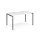 Adapt single desk 1400mm x 800mm - silver frame, white top