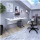 Vivo straight desk 1200mm x 800mm - silver frame, walnut top
