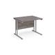 Maestro 25 straight desk 1000mm x 800mm - silver cantilever leg frame, grey oak top