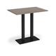Eros rectangular poseur table with flat black rectangular base and twin uprights 1200mm x 800mm - barcelona walnut