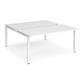 Adapt sliding top back to back desks 1600mm x 1600mm - white frame, white top