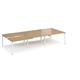 Adapt sliding top triple back to back desks 3600mm x 1600mm - white frame, oak top