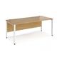 Maestro 25 straight desk 1800mm x 800mm - white bench leg frame, oak top