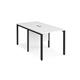 Maestro 25 back to back straight desks 800mm x 1600mm - black bench leg frame, white top