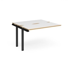 Adapt add on unit single 1200mm x 1200mm - black frame, white top with oak edging