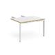Adapt add on unit double return desk 800mm x 1200mm - white frame, white top with oak edge
