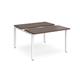 Adapt sliding top back to back desks 1200mm x 1200mm - white frame, walnut top