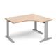 TR10 deluxe right hand ergonomic desk 1400mm - silver frame, beech top