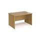 Maestro 25 straight desk 1200mm x 800mm - oak top with panel end leg