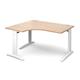 TR10 deluxe left hand ergonomic desk 1400mm - white frame, beech top