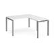 Adapt desk 1400mm x 800mm with 800mm return desk - silver frame, white top