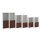 Duo combination unit with open top 1790mm high with 4 shelves - white with walnut lower doors