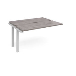 Adapt add on unit single 1400mm x 1200mm - white frame, grey oak top