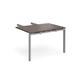 Adapt add on unit double return desk 800mm x 1200mm - silver frame, walnut top