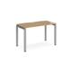 Adapt single desk 1200mm x 600mm - silver frame, oak top