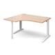 TR10 left hand ergonomic desk 1400mm - white frame, beech top