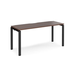 Adapt single desk 1600mm x 600mm - black frame, walnut top