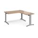 TR10 desk 1400mm x 800mm with 800mm return desk - silver frame, beech top