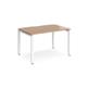 Adapt single desk 1200mm x 800mm - white frame, beech top