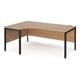 Maestro 25 left hand ergonomic desk 1800mm wide - black bench leg frame, beech top