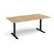 Elev8 Touch boardroom table 2000mm x 1000mm - black frame, oak top