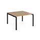 Adapt back to back desks 1200mm x 1200mm - black frame, oak top