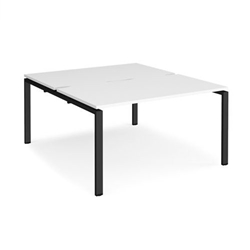Adapt back to back desks 1400mm x 1600mm - black frame, white top