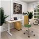 Elev8 Mono straight sit-stand desk 1600mm x 800mm - white frame, white top with oak edge