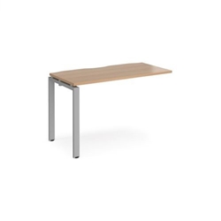 Adapt add on unit single 1200mm x 600mm - silver frame, beech top