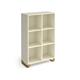 Cairo cube storage unit 1370mm high with 6 open boxes and sleigh frame legs - white
