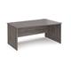 Maestro 25 right hand wave desk 1600mm wide - grey oak top with panel end leg