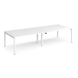Adapt double back to back desks 2800mm x 1200mm - white frame, white top