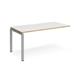 Adapt add on unit single 1600mm x 800mm - silver frame, white top with oak edging