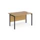 Maestro 25 straight desk 1200mm x 800mm - black H-frame leg, oak top